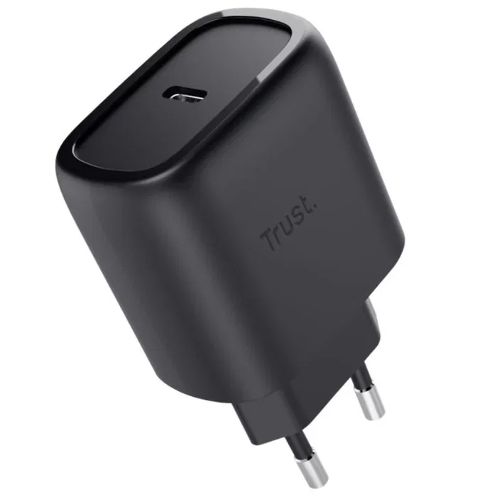 CARGADOR PARED/VIAJE USB-C 45W MAXO NEGRO TRUST